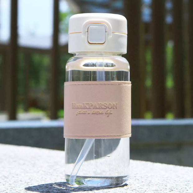 500ml Water Bottle with Straw Leak-proof Large Capacity Water Cup for School Portable Cute Plastic Drinking Bottle for Drinking