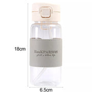 500ml Water Bottle with Straw Leak-proof Large Capacity Water Cup for School Portable Cute Plastic Drinking Bottle for Drinking