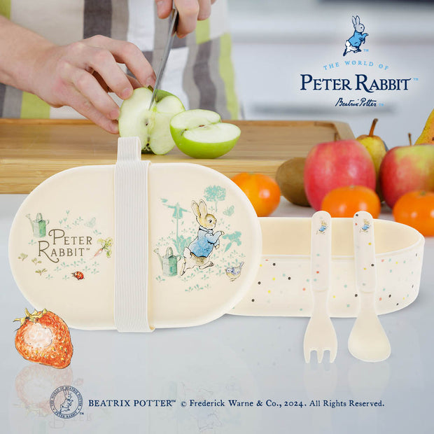 Beatrix Potter Flopsy and Peter Rabbit Lunch Box and Cutlery Set