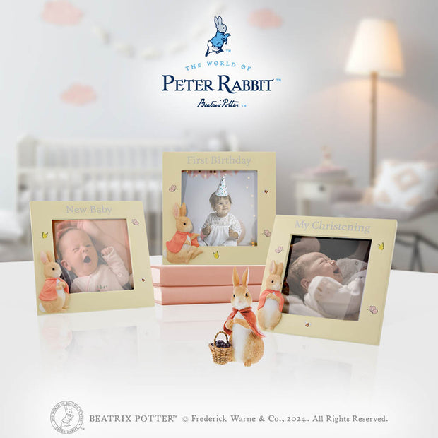 Beatrix Potter Peter Rabbit and Flopsy New Born and My First Birthday Photo Frame